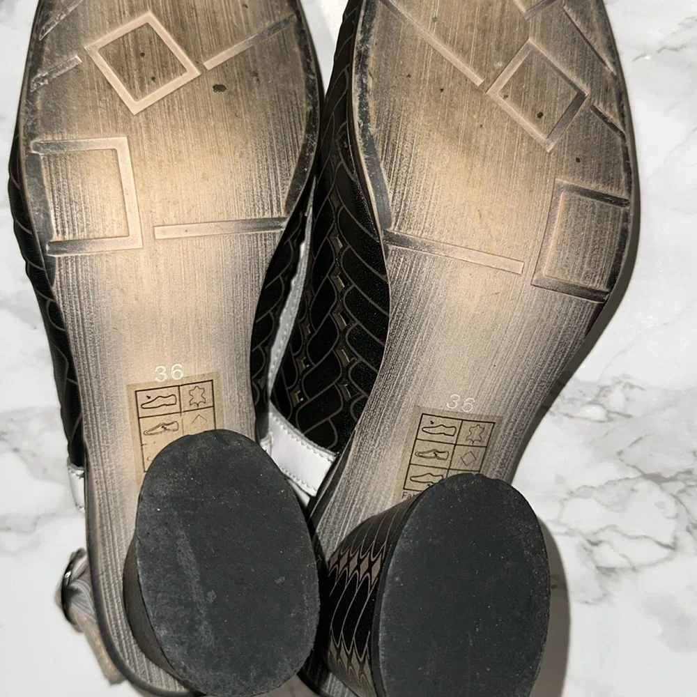 L'artiste Black and Brown Slingback Heels size 36/US 5 1/2-6
